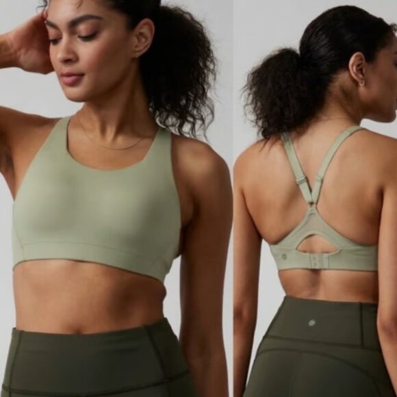 Athleta Advance Sports Bra 36DD Green High Support Racerback Athleisurecore - Picture 1 of 7